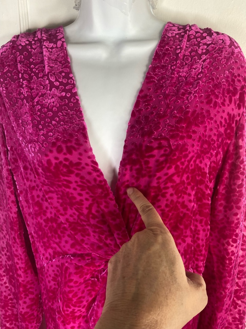 Veronica Beard NWT Ruthie Magenta  Velvet Long-Sleeve  Gown - Picture 6 of 12